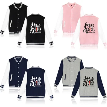 

Bad Girls Baseball Jacket Coat Print Fashion Hip Hop Men Women Hoodie Sweatshirts Casual Long Sleeve Pocket Hoodies Jackets Tops