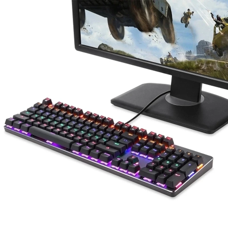 Механическая клавиатура с RGB пользовательский светильник 104 клавишами игровая