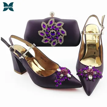 

2020 Shoes and Bag Sets Purple Color Italian Shoes with Matching Bags High Quality Women Shoes and Bag To Match for Party