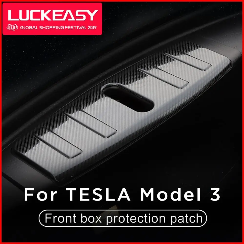 Economici LUCKEASY Anteriore Del Motore Tronco Scatola di viaggio Dei Bagagli Del Respingente Pannello per Tesla Modello 3 2017 2019 Custom Fit Anteriore di protezione scatola di patch