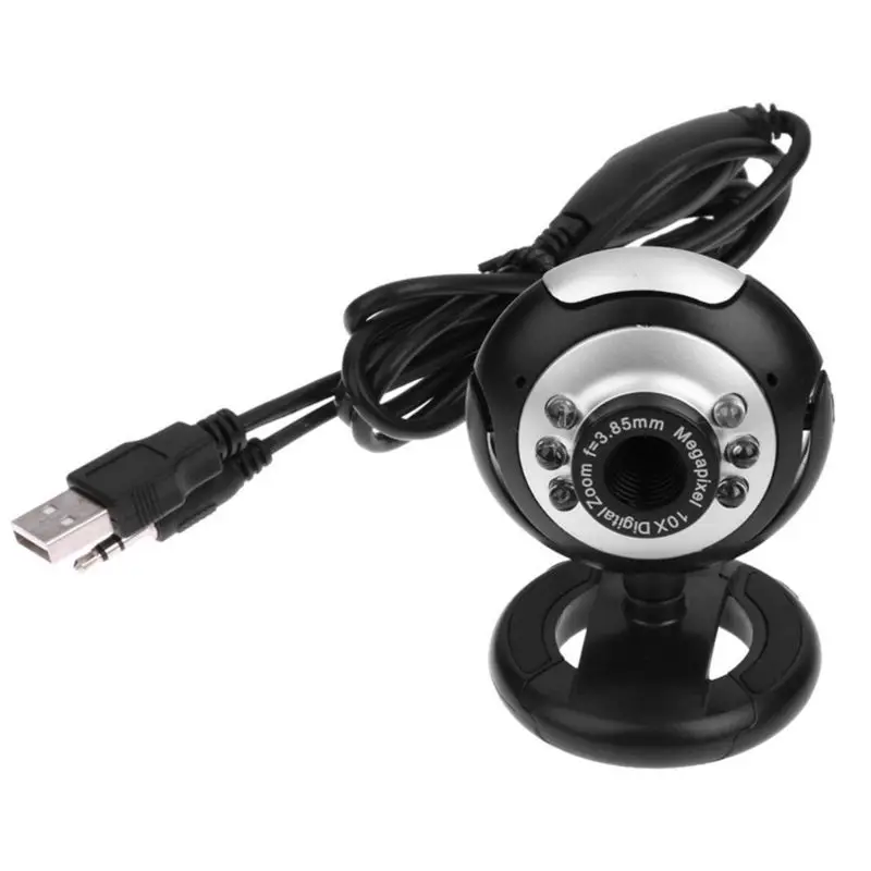 USB 2 0 веб-камера с 6 светодиодный светильник лампами клипсой для ноутбука и