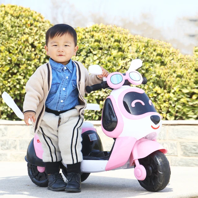 Children's Electric Motorcycle New Children's Riding Toy Can Be Slippery Cartoon Puppy Pedal Tricycle Can Carry People 4