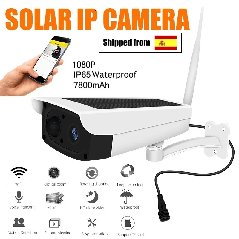 Солнечная WiFi ip камера 1080P HD уличная перезаряжаемая батарея беспроводная