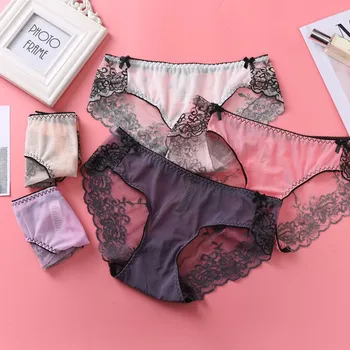 

Women Panties Sexy Lingere Lace knicker High Elastic Embroidery Yarn Underpants Low-waist womens underwear braguitas mujer 03*