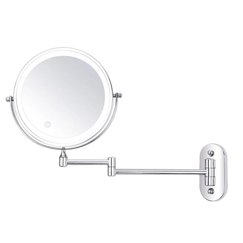 8 inch Wall Mounted Led Makeup Mirror 10X Magnifying Touch Bright Adjustable Bathroom Wall Mirrors Double Sided Vanity Mirror 06
