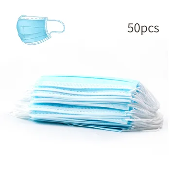 

50PCS high quality 3 layers Activated bamboo carbon prevent Anti virus bad smell Bacteria proof face mouth mask
