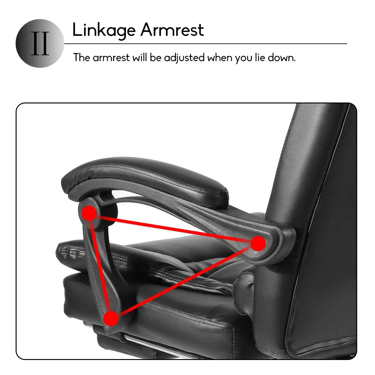 Reclining Office Boss Chair Adjustable Rotating Lift PU Leather Gaming Chair Armchair with Footrest for Home Office Furniture