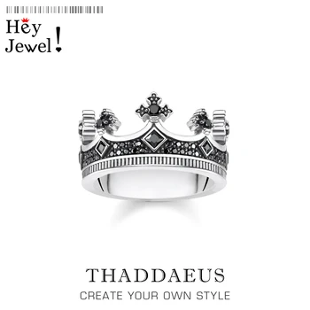 Royal Ring Crown,Europe Style Victorian Fine Jewelry For Women Men,2021 Summer Brand New Vintage Kings 925 Sterling Silver Gift