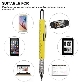 

1 pcs 5pcs 7pcs Multifunction Pen Stylus Pen Screw Driver Ruler Gradienter Blue Ink 1.0mm Touch Screen For Tablet PC Phone Pad