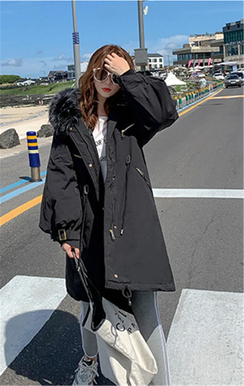 RUGOD/2019 новое зимнее поступление, однотонное теплое плотное хлопковое пальто для женщин, на шнуровке, на молнии, тонкая длинная куртка