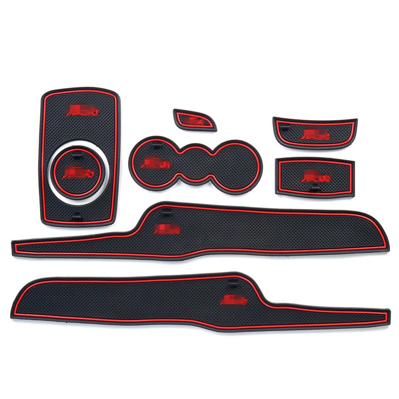 

Customized Logo Rubber Car Gate Slot Mat Door Pad Cup Non-slip Mat Interior Accessories Groove Mat For Ford Fiesta 2009-2014