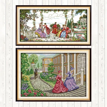 

Aristocratic Life Counted Cross Stitch Kits 14CT 11CT Count Printed Canvas DIY Embroidery Needlework Sets Cotton Thread Painting