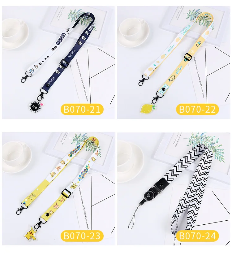 Cartoon Pattern Shoulder Suspender Strap Women's Webbing Halter Coffee Beverage Water Bottle Broadband Lanyard Arcylic Hanging B