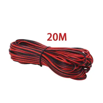 

Power Extension Cable 20m 2pin Connector Household Equipment Fitting Accessories Electric Cord LED Strip Red Black