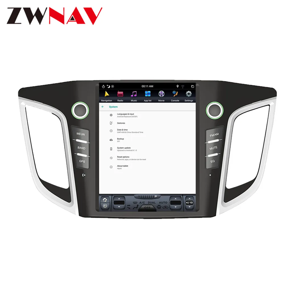 Clearance Android 8.1 4GB PX6 Tesla style Car GPS Navigation For HYUNDAI IX25/HYUNDAI CRETA Radio Tape Recorder HeadUnit Multimedia Player 3