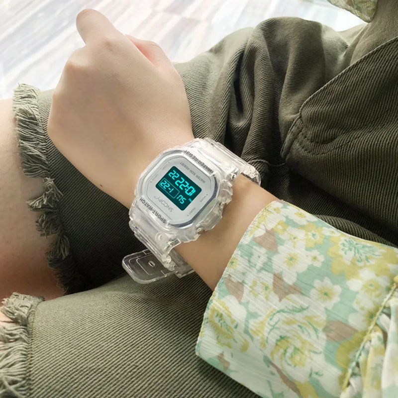 BINGER bambini Sport orologio da polso digitale multifunzione cinturino in  PU trasparente quadrante quadrato impermeabile ragazza studente studente  orologio per bambini|Women's Watches| - AliExpress