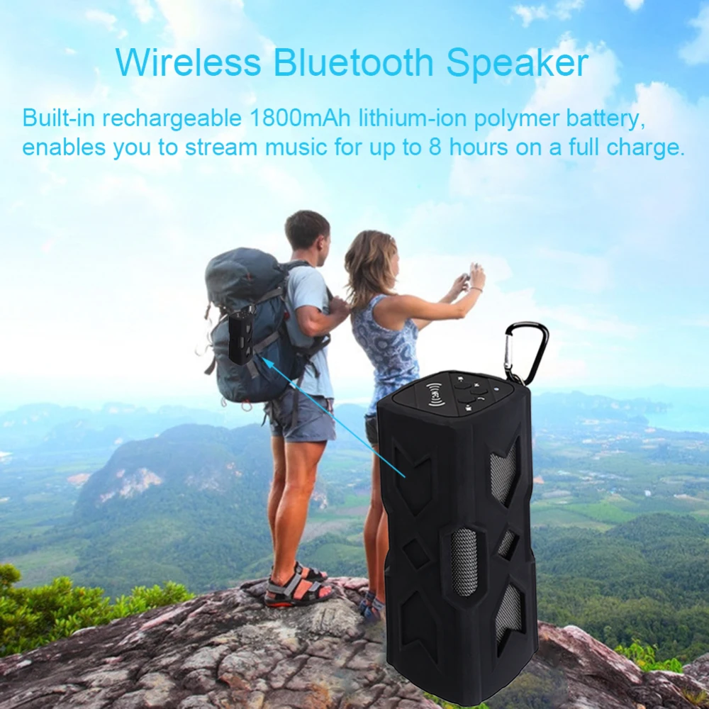 Портативный Bluetooth беспроводной динамик IPX7 водонепроницаемый внешний аккумулятор бас стерео пылезащитный против царапин bluetooth динамик