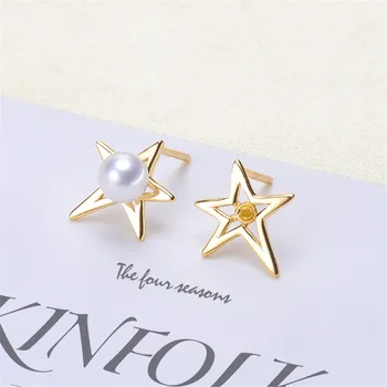

DIY Pearl Stud Earrings Holder S925 Sterling Silver Earrings Settings Women DIY Earrings Jewelry Findings
