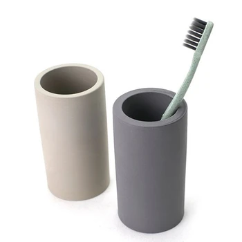 

New Hot Bathroom Diatomite Toothbrush Cup Quick Water Absorbent Toothbrush Cup Toothbrush Holder Light Grey/Dark Gray