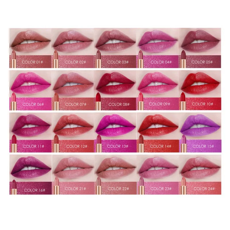 20 Colors Semi-Matte Lipstick Lip Makeup Lipstick Long Lasting Matte Beauty Tools labiales batom Lips Tint D1
