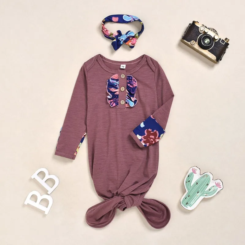 

2Pcs Baby Clothes Newborn Baby Solid Sleeping Bag Infant Soft Sleep Bag Wrap Baby Boy Girl Swaddle Headband Sleeping Bag Hot