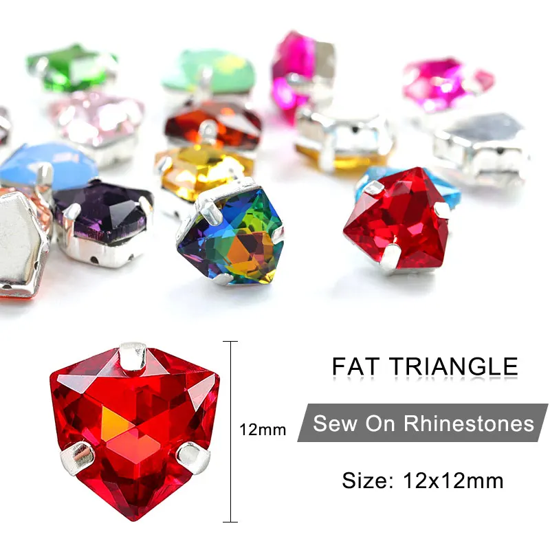  20pcs 12mm Mix Color Sew on with Claw Rhinestone Sewing Colorful Glass Stone on Clothes Dress Decor - 32953521835