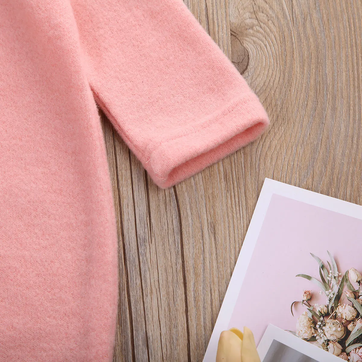 Autumn Winter Warm Newborn Kid Baby Girls Boys Clothes Hairball Hooded Knitted Romper Jumpsuit Outfits Pure Color 0-24Month