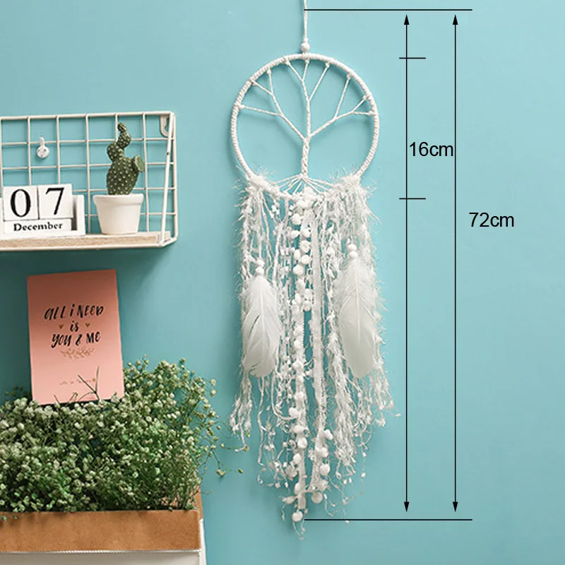Room Decoration Beautiful Tree of Life Dream Catcher Weave ловец снов with feathers for Hanging home wall decorations Ornament