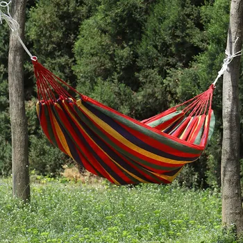 

Indoor Comfort Durability Yard Striped Hanging Chair Large Chair Hammocks Hanging Chair Thick Canvas Stripe Bed Hammock