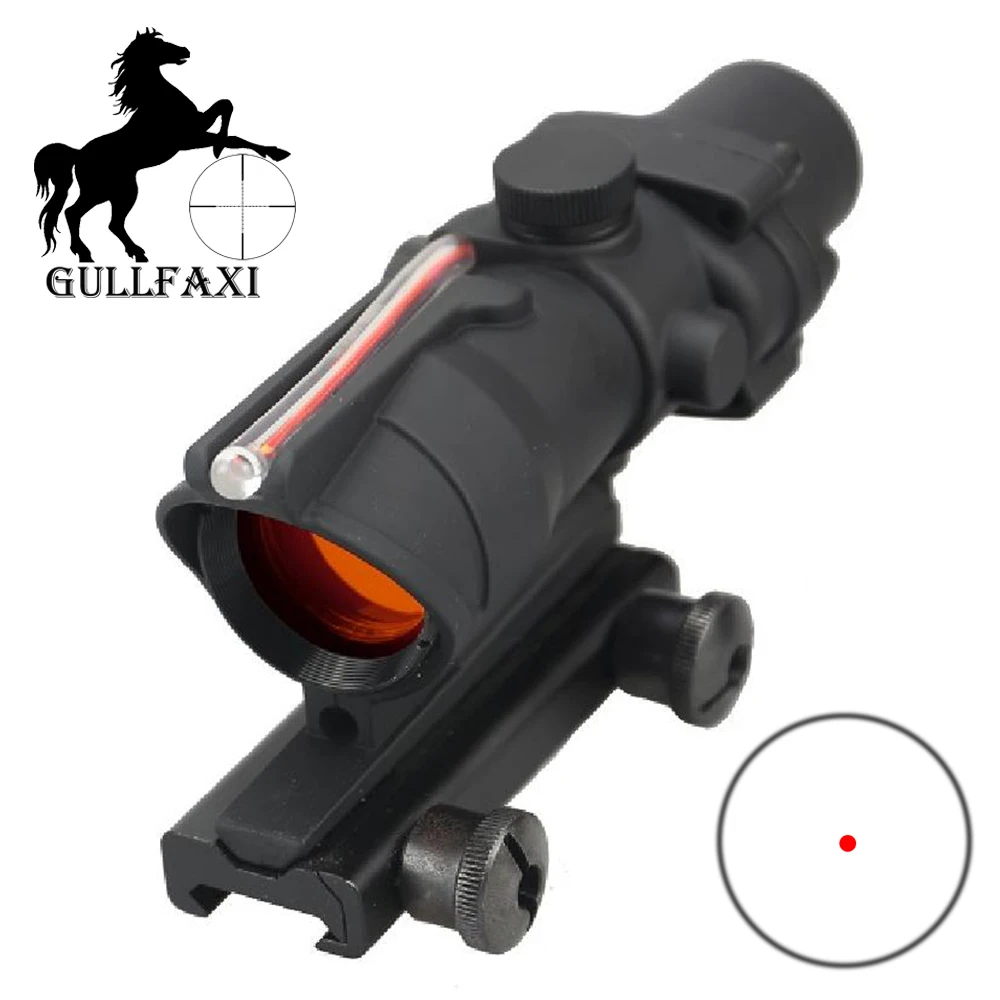 

Gullfaxi Red Dot Sight Scope ACOG 1X32 Fiber Optic Sight Rifle Sight Vane Airsoft Hunting Scope Tactics Collimator Sight