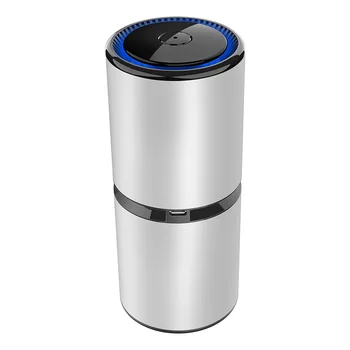 

Car Air Purifier Mini Portable Negative Ion Air Purifiers With Dual Usb Night Light Anion Air Freshener Best For Home Silver