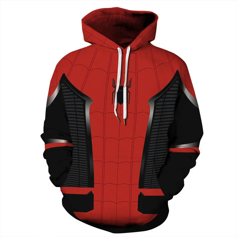 

3D Printed Sweatshirt The Avengers Spiderman Costume Hoodies Men Superhero Spider Verse Hooded Cosplay Sweatshirts Casual Tops