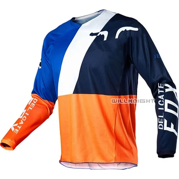 

Free shipping Delicate Fox 180 Lovl SE Motor New Racing Long Sleeve Motocross Motorbike Scooter Orange Blue White Jersey