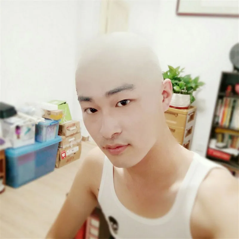 Nuovi Dettagli Su Funny Latex Skin Fake Testa Calva Unisex Fancy Film Party Dress Skin Latex Head Wig Cap Latex Mask Hat Dress Up