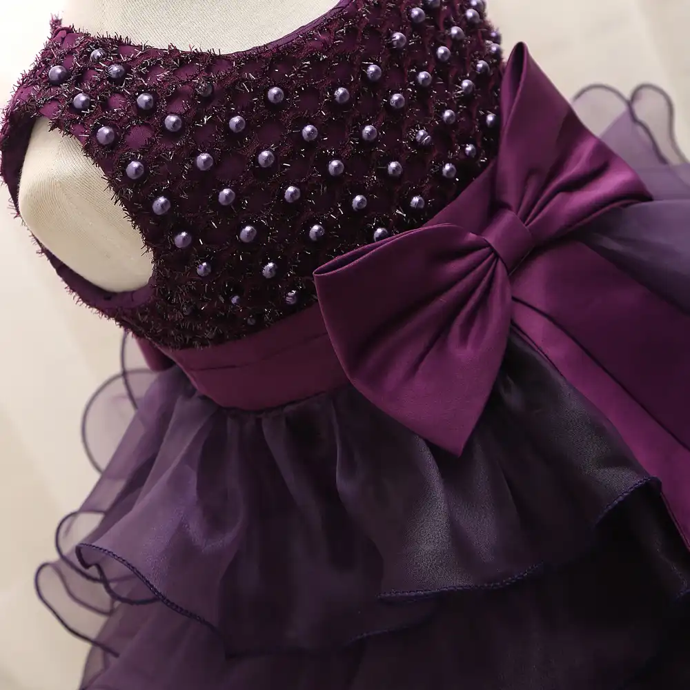 Cute Girl Infant Party Dress For 1 Year Baby Girl Birthday Frock