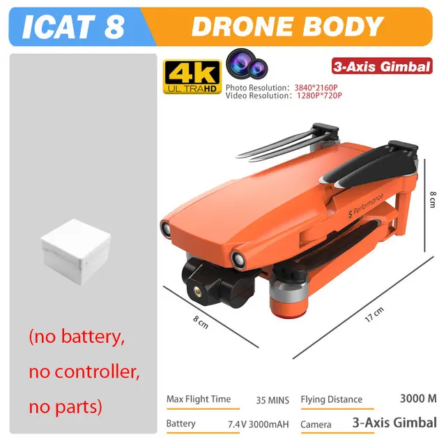 MFM 3-Axis EIS Camera Drone GPS 8K 35min 360° Obstacle Avoidance Professional 5G FPV 1.5Km Long Distance Brushless Icat8 Dron 4K Drone Body 4K
