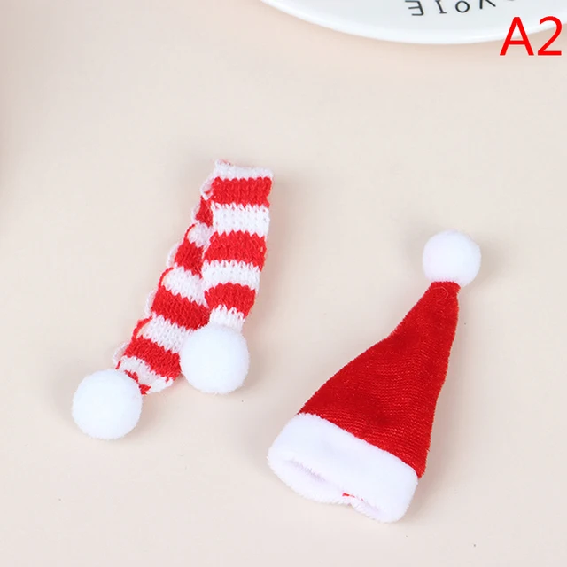 1/2/10pcs Random Knitted Hat Cute Doll Cap Fashion Colourful Headwear Accessories Mini Decorative Christmas Hat Scarf Towel A2