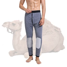 Зимние утолщенные штаны из верблюжьей шерсти, мужское теплое термобелье до колен, мужские теплые штаны