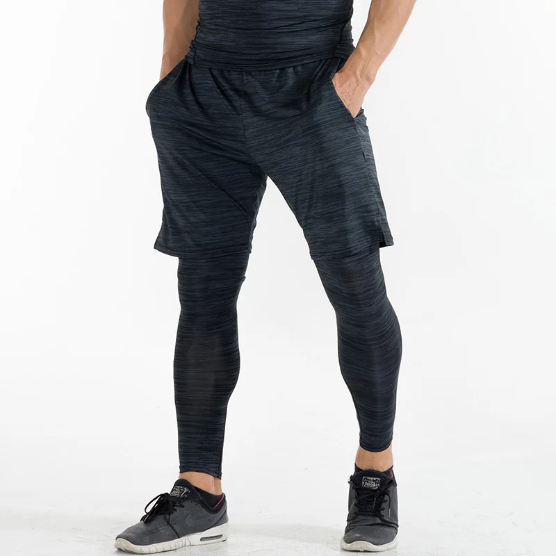 FANNAI Spandex Running Shorts Men Gym Shorts Men With Pocket Quick Dry  Fitness Sport Shorts Men Jogging Short pants men