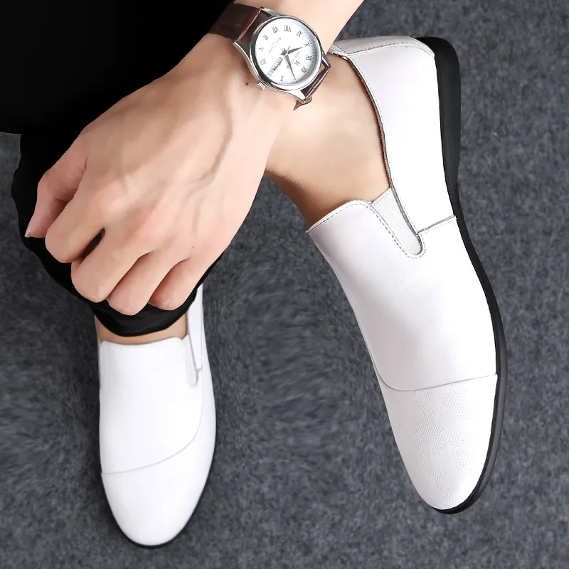 

Leather British small leather shoes men's casual couple shoes printed soft bottom soft leather one pedal 2019 new beanie shoes m