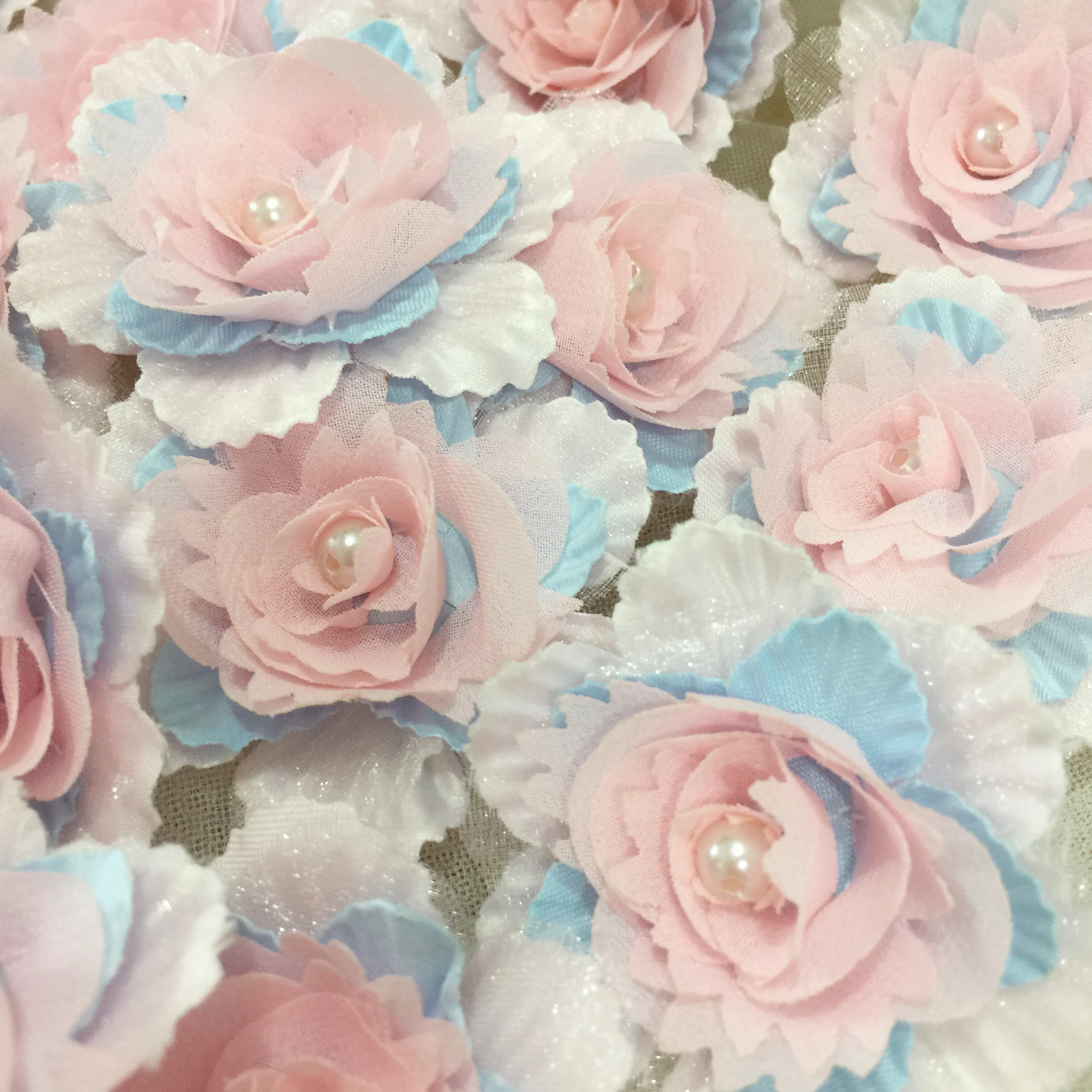 LASUI в ширину 5 см ручной работы многоцветный жемчуг 3D бисером кружева цветок головной убор Детская Одежда DIY Аксессуары 0481