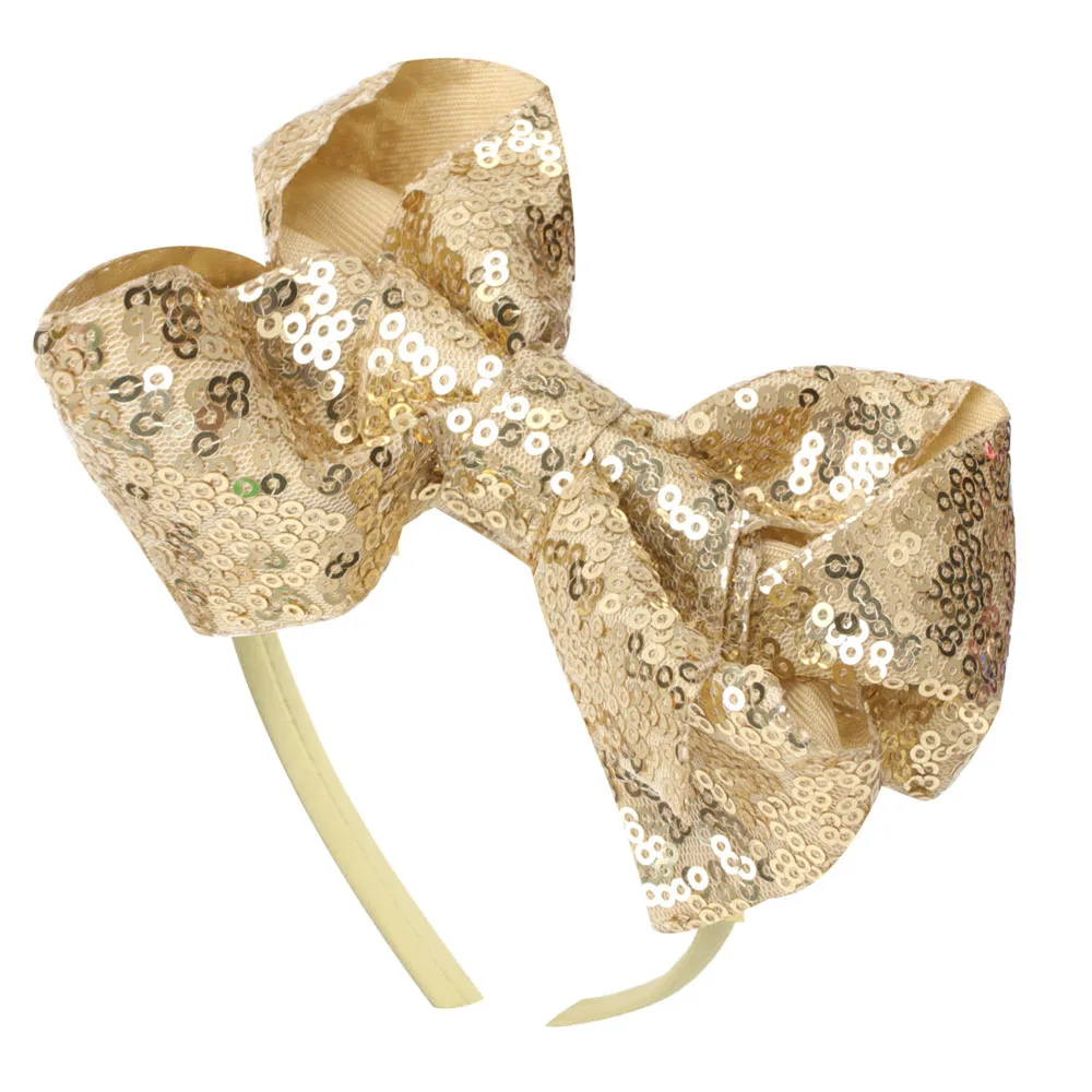 CN Sequin Bow Headband for Girls Fashion Hairband Glitter Hair Bows Headbands Party Headwear Kids Hair Accessories