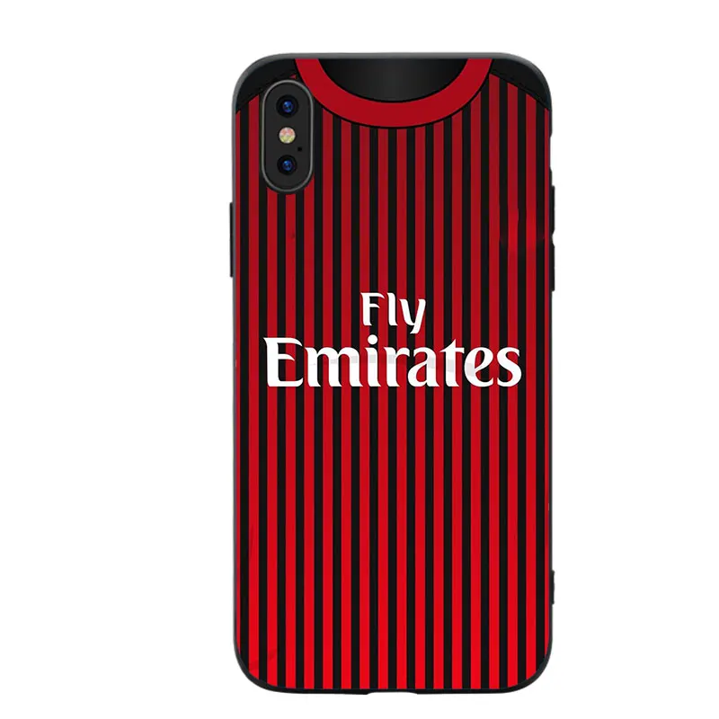 RKQ Milan Jersey стильный мягкий силиконовый чехол для телефона для iPhone 5S, SE 6 6S 7 8 Plus X XS XR 11 Pro Max TPU чехол - Цвет: A1618