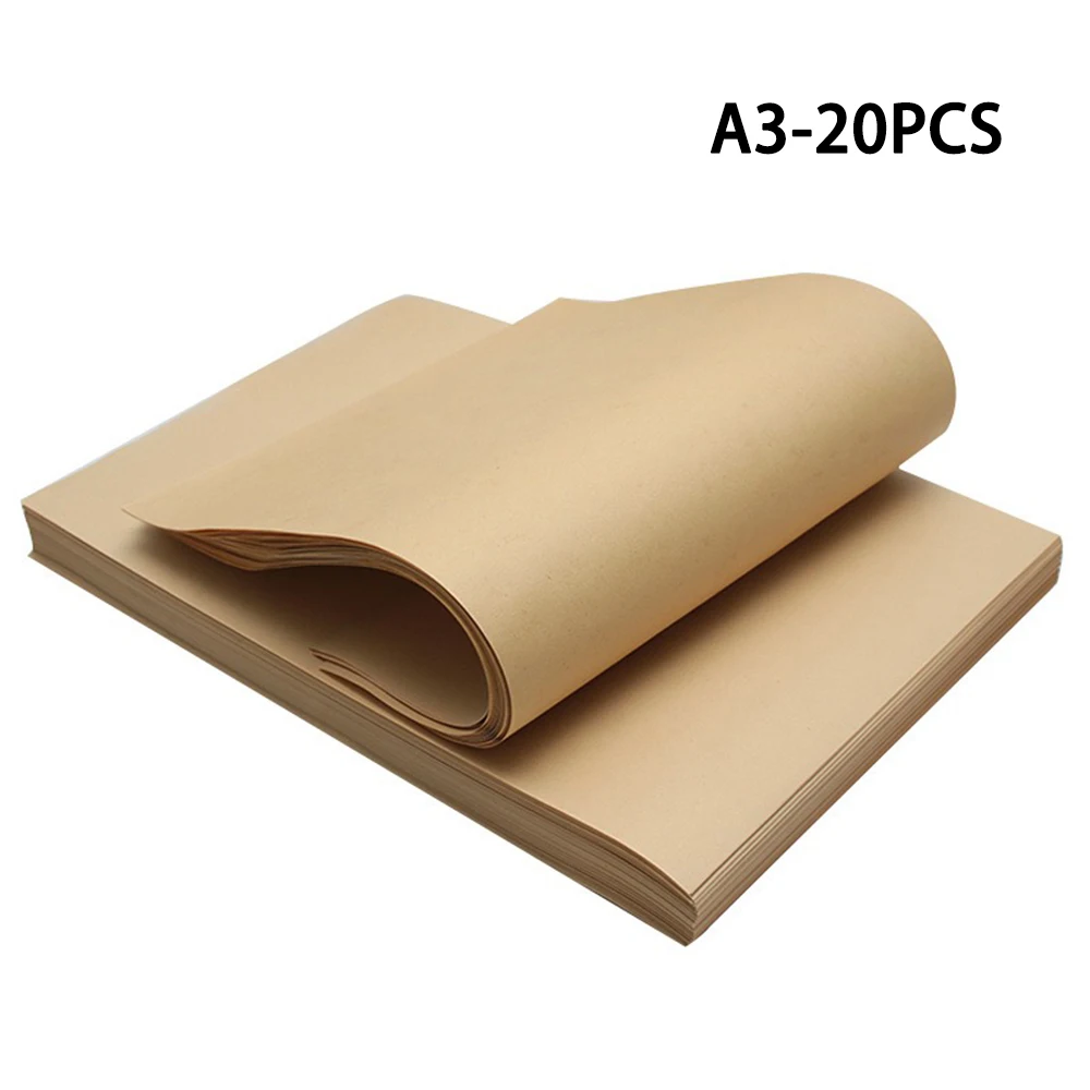 20 Pcs A3 Size Brown Kraft Paper Gift Box And Flower Wrapping Paper Diy Hand Painted Graffiti And Printing Paper Envelope Paper afbeelding