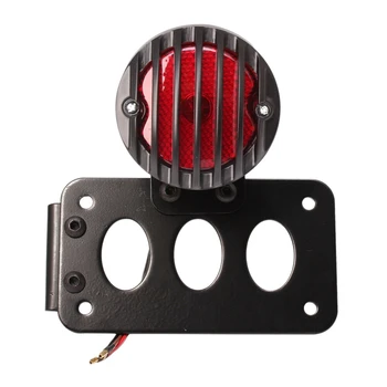 

Motorcycle Side Mounted Aluminum Alloy Taillights With License Plate Plate Bracket Motorcycle Brake Light Black