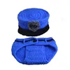 New Hot Sale Newborn Police Design Photography Photo Props Infant Toddler Costume Outfit Handmade Crochet Hat Diaper Set H230 6