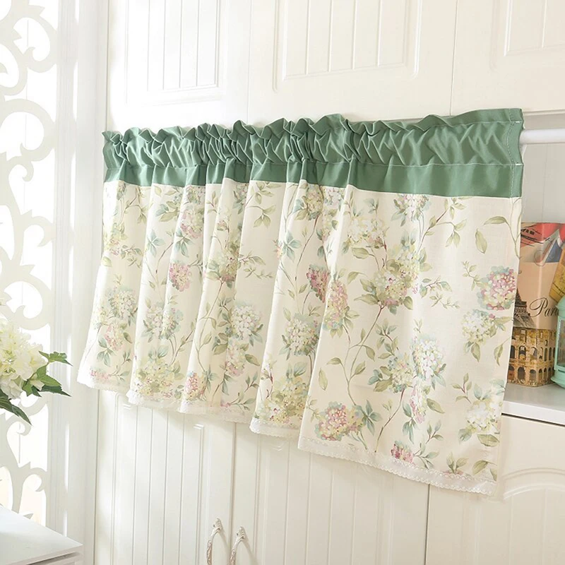 American Style Pastoral Blackout Balcony Short Curtains Kitchen Coffee Shop Shade Half Curtain Door Drapes Valance | Дом и сад