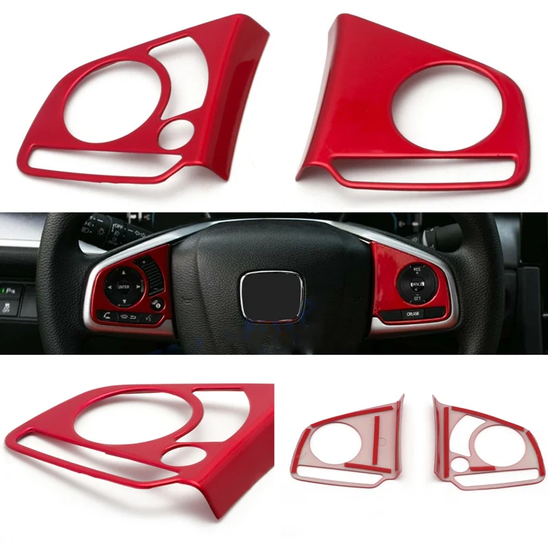 

Steering Wheel Button Inner Decoration Cover Sticker Trim Inner Red Switch Frame Cover Trims For Honda 2016-2020 10th