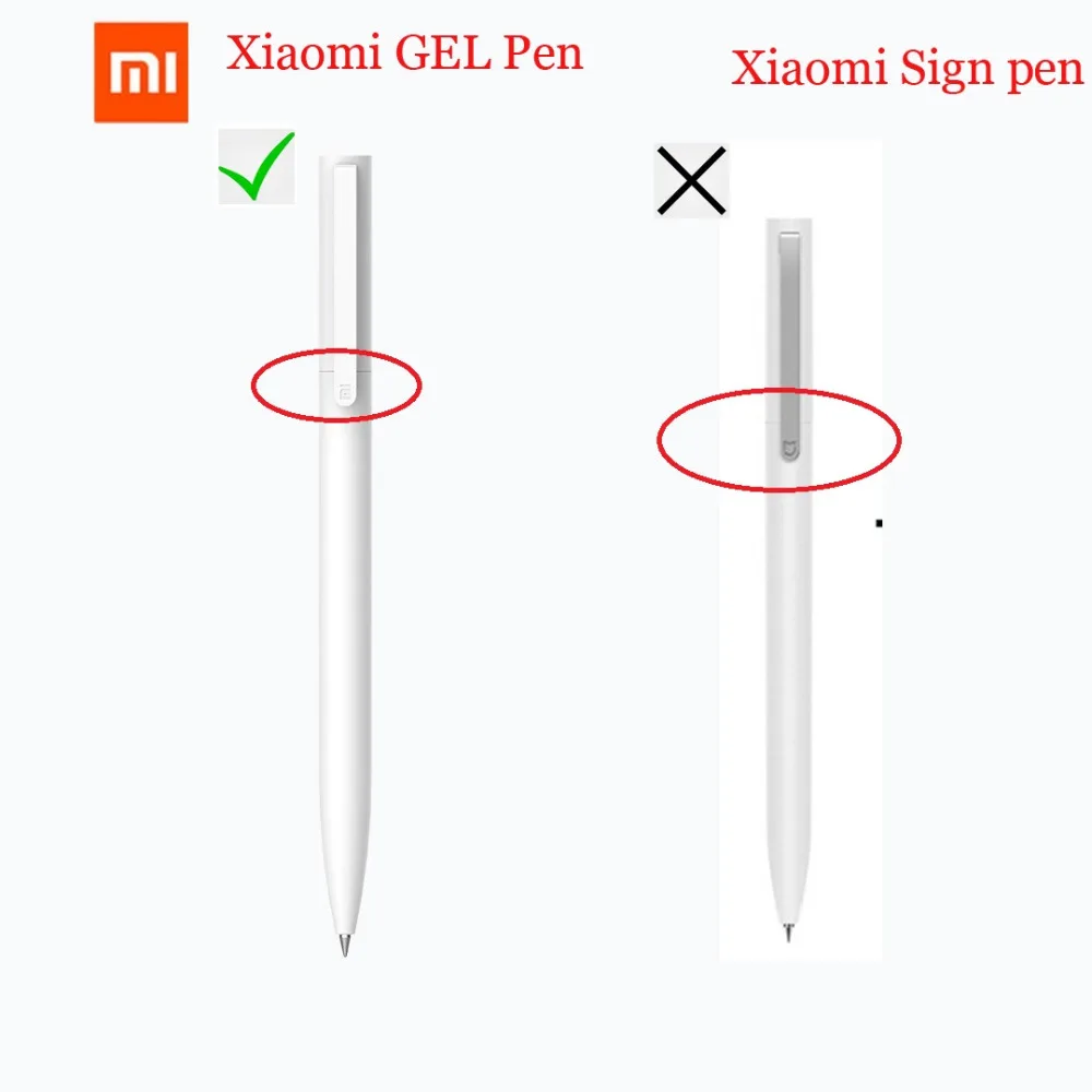 Оригинальная гелевая ручка Xiao mi jia, 9,5 мм, гладкая, швейцарская, японская, черные/синие чернила, заправка, белые, прочные, для подписи mi, ручки