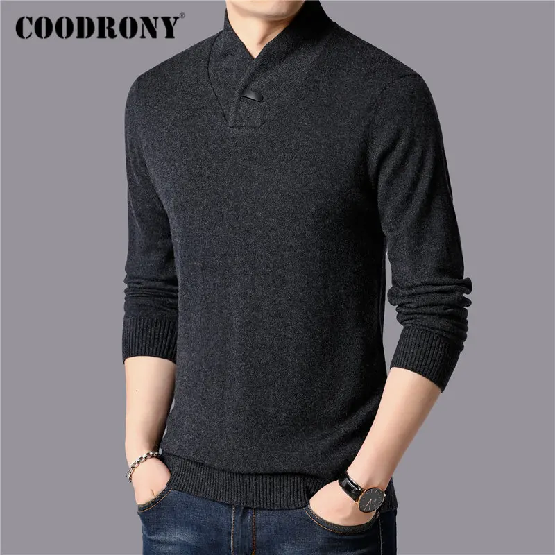 COODRONY Brand Fashion Turtleneck Sweater Men 2019 New Winter Thick Warm Sweaters Pull Homme Pure Merino Wool Pullover Men 93038